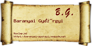 Baranyai Györgyi névjegykártya